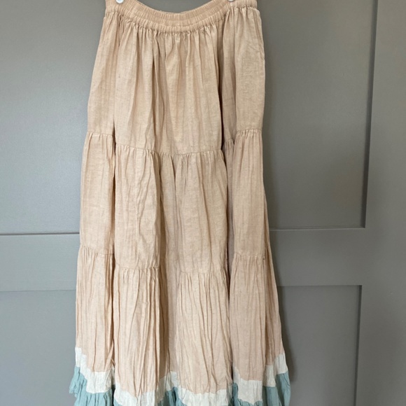 Vintage Sugar Ranch Maxi Tiered Peasant Boho Skirt - Picture 7 of 10